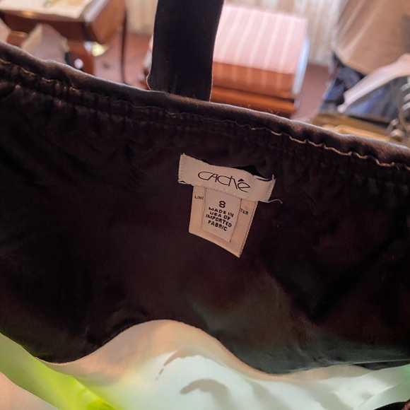 Cache Prom dress. Zebra design mixed with green and yellow colors. Halter tie. - Picture 2 of 3